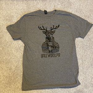 Gildan Gray Brewdolph Men's T-Shirt medium Christmas